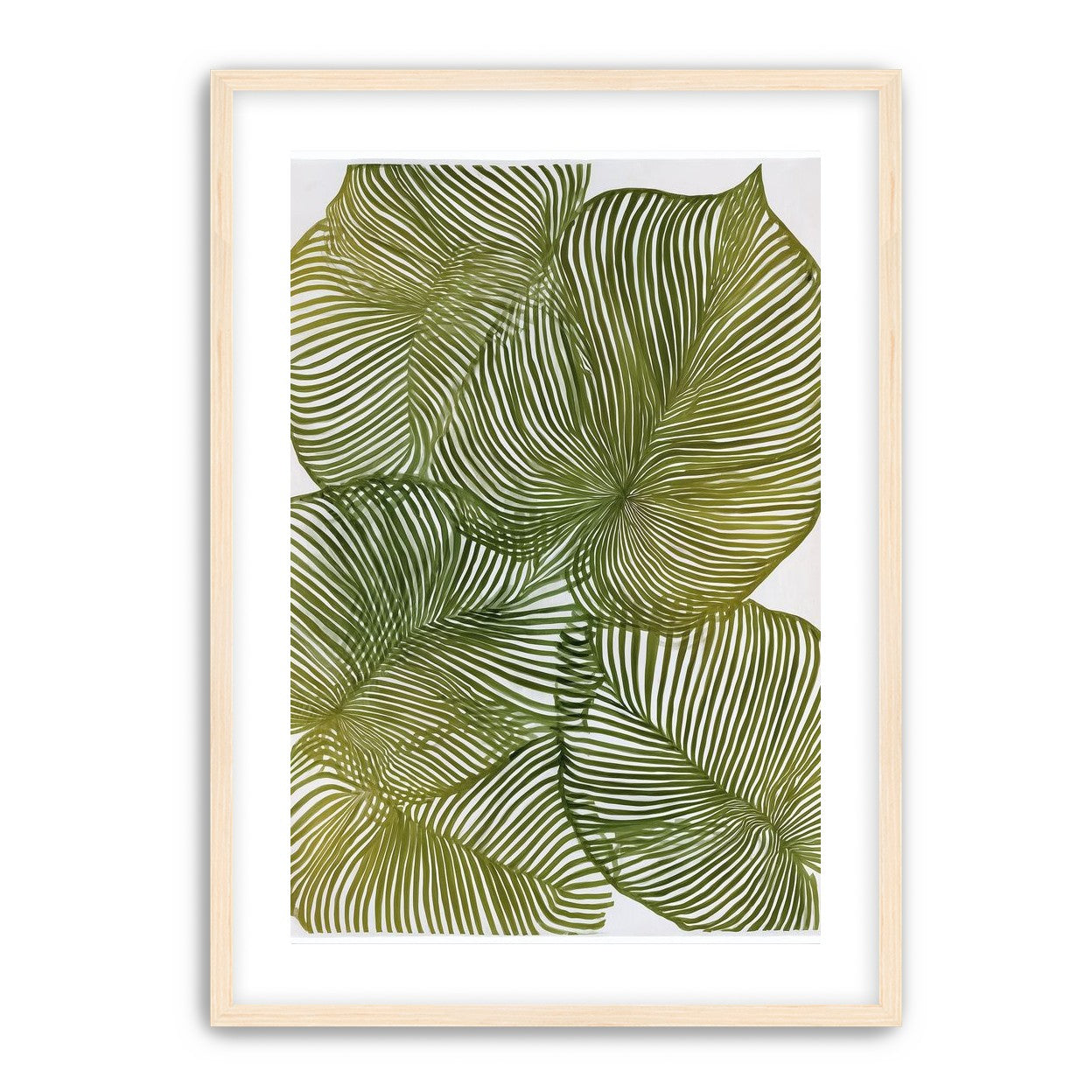 Palm leaves pressed together