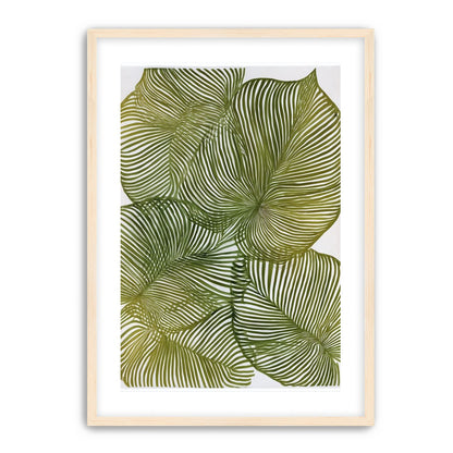 Palm leaves pressed together