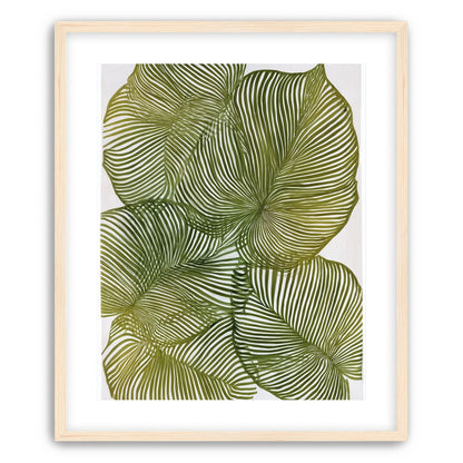 Palm leaves pressed together