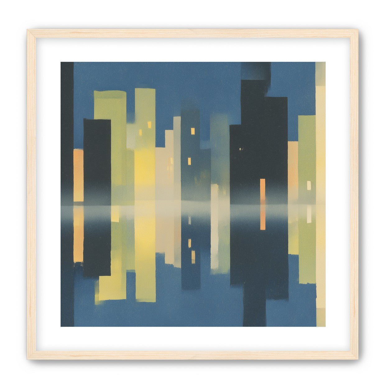 Night towers in still water