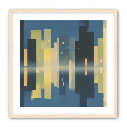 Night towers in still water