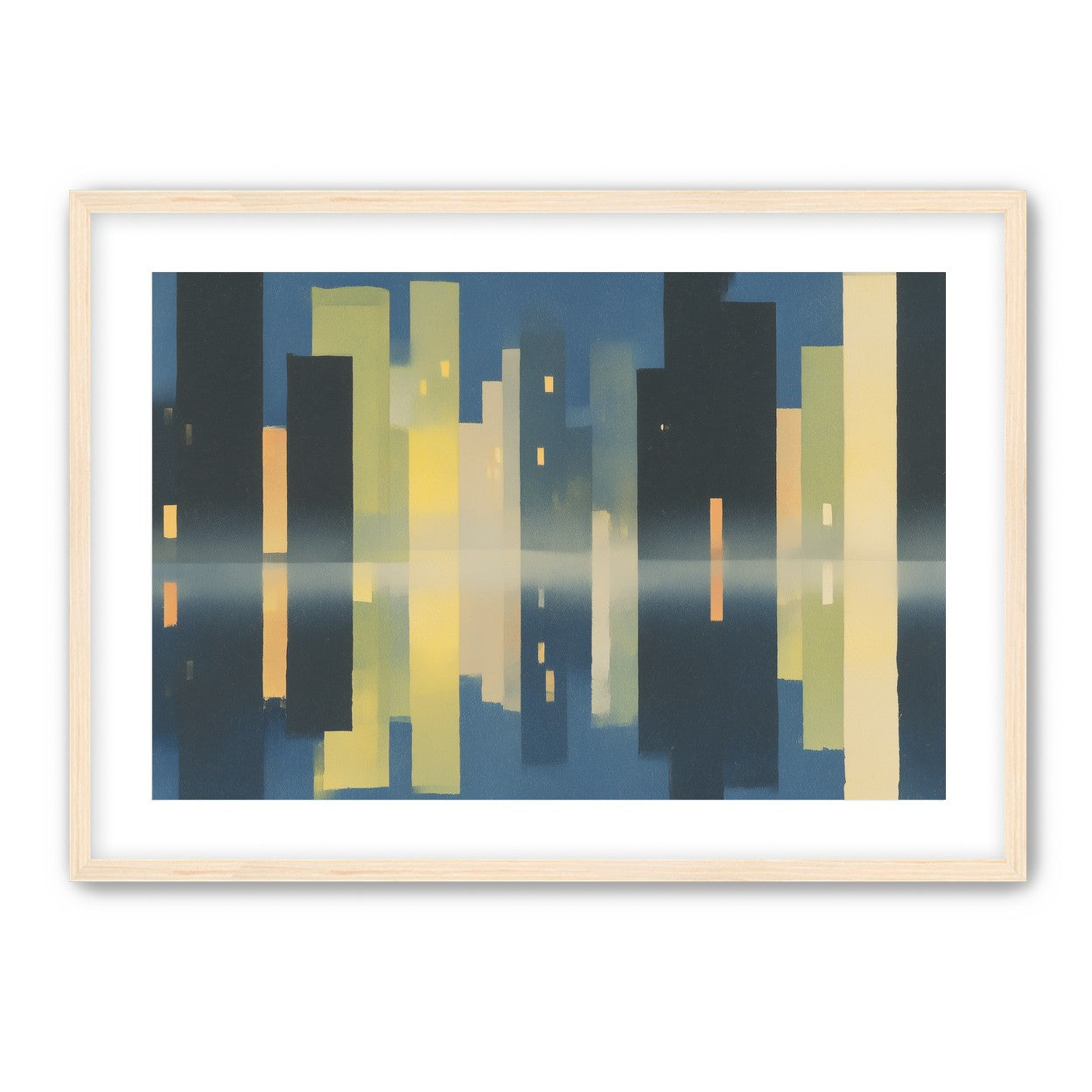 Night towers in still water