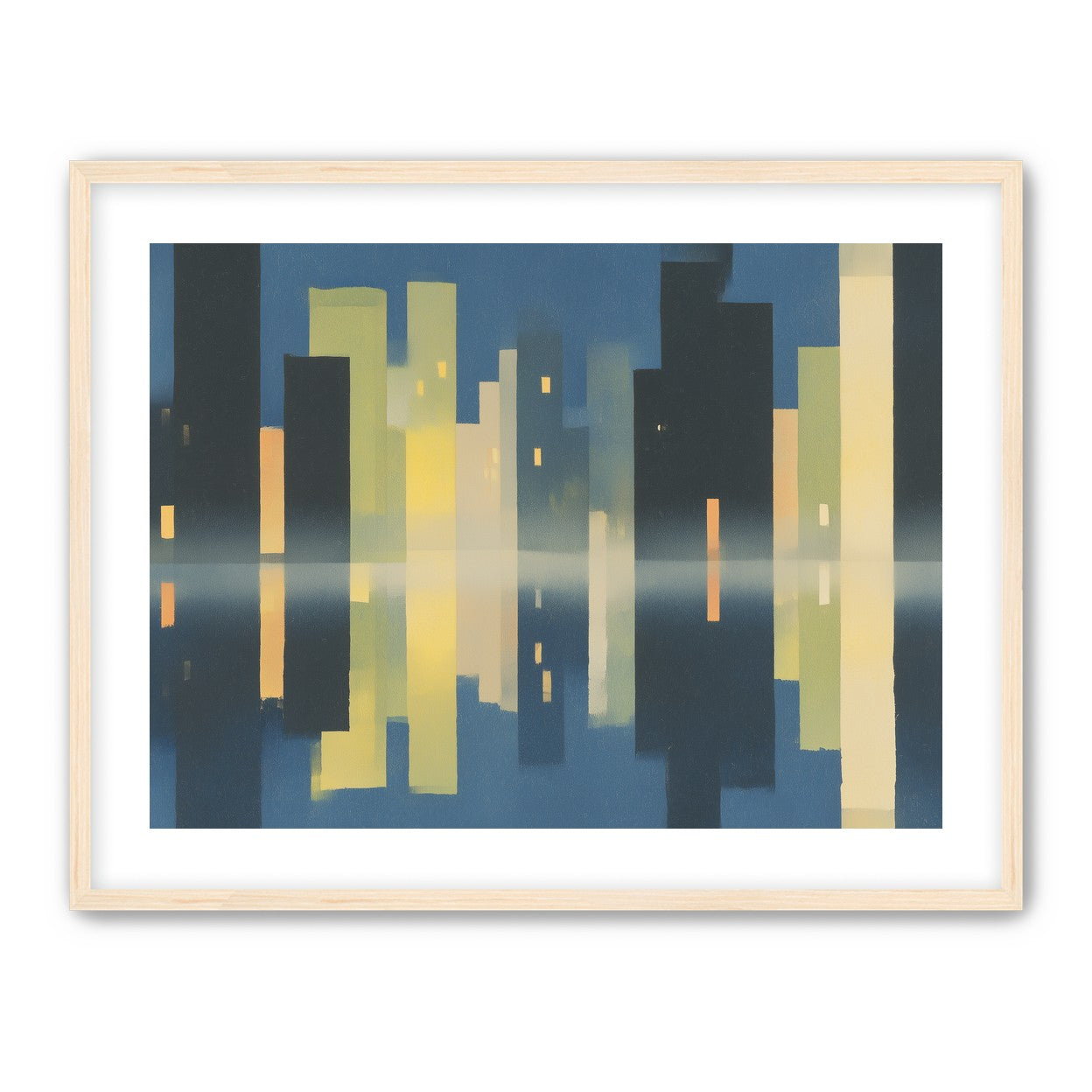Night towers in still water