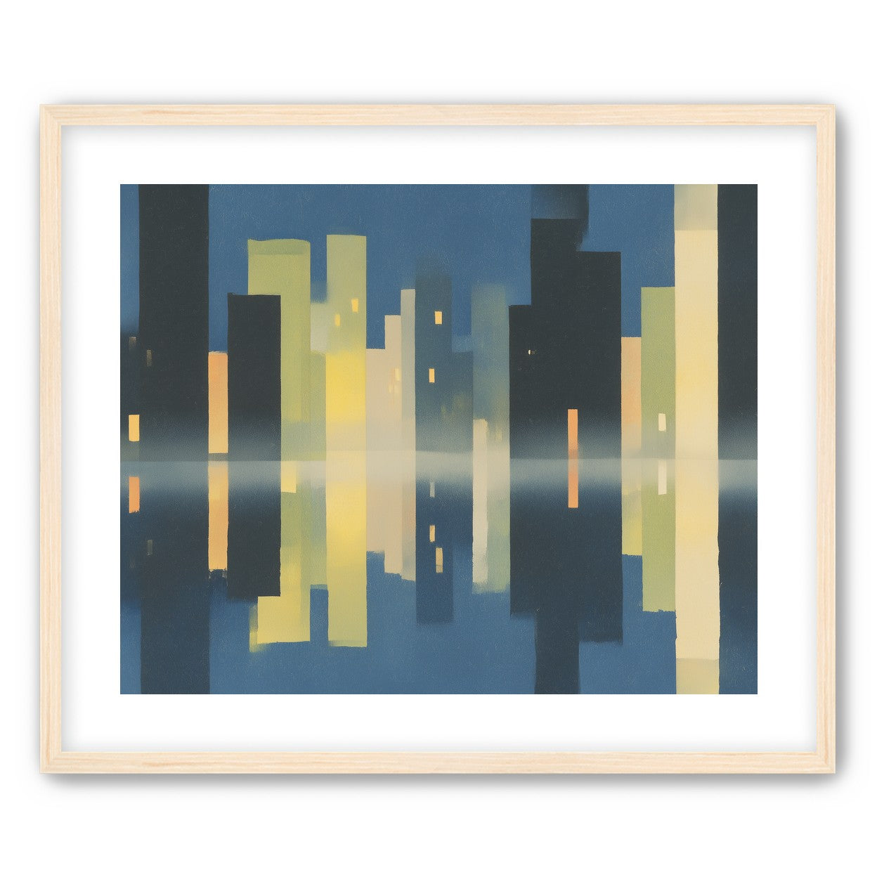 Night towers in still water