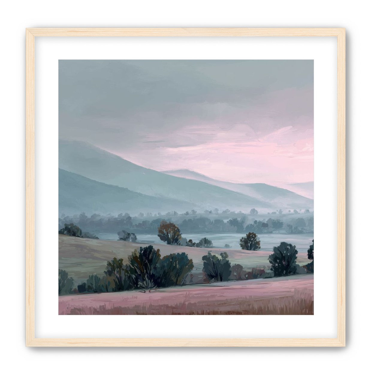Low Hills Fading into Mist