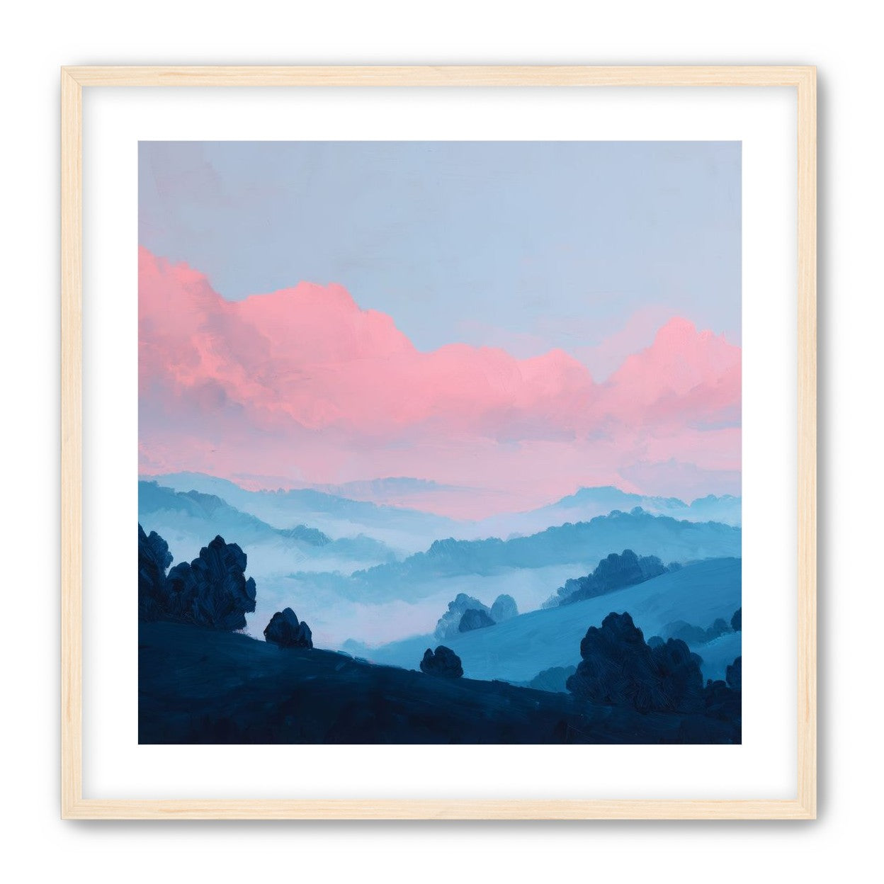 Pink Cloud Band Over Blue Ridges