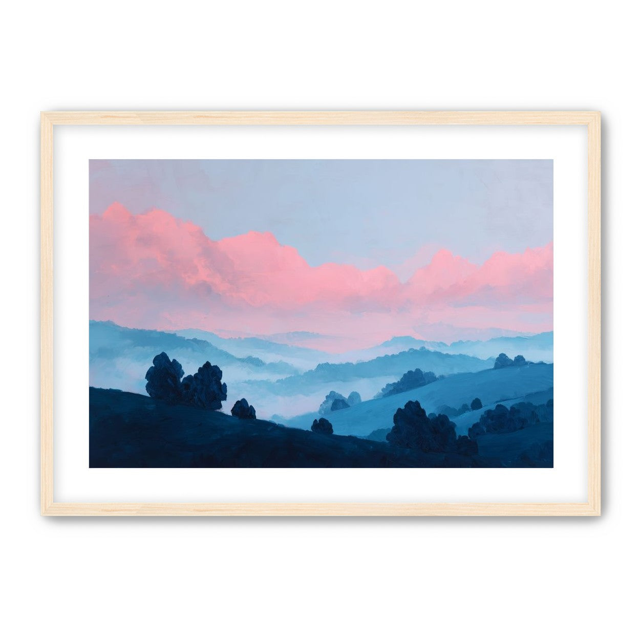 Pink Cloud Band Over Blue Ridges