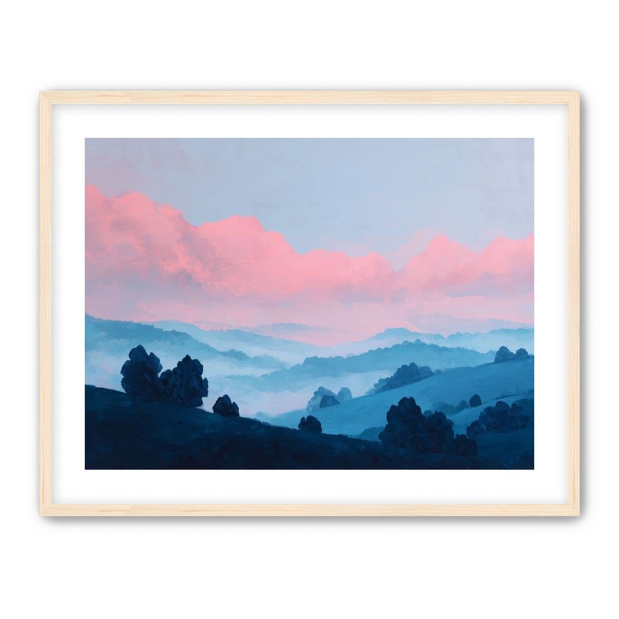 Pink Cloud Band Over Blue Ridges
