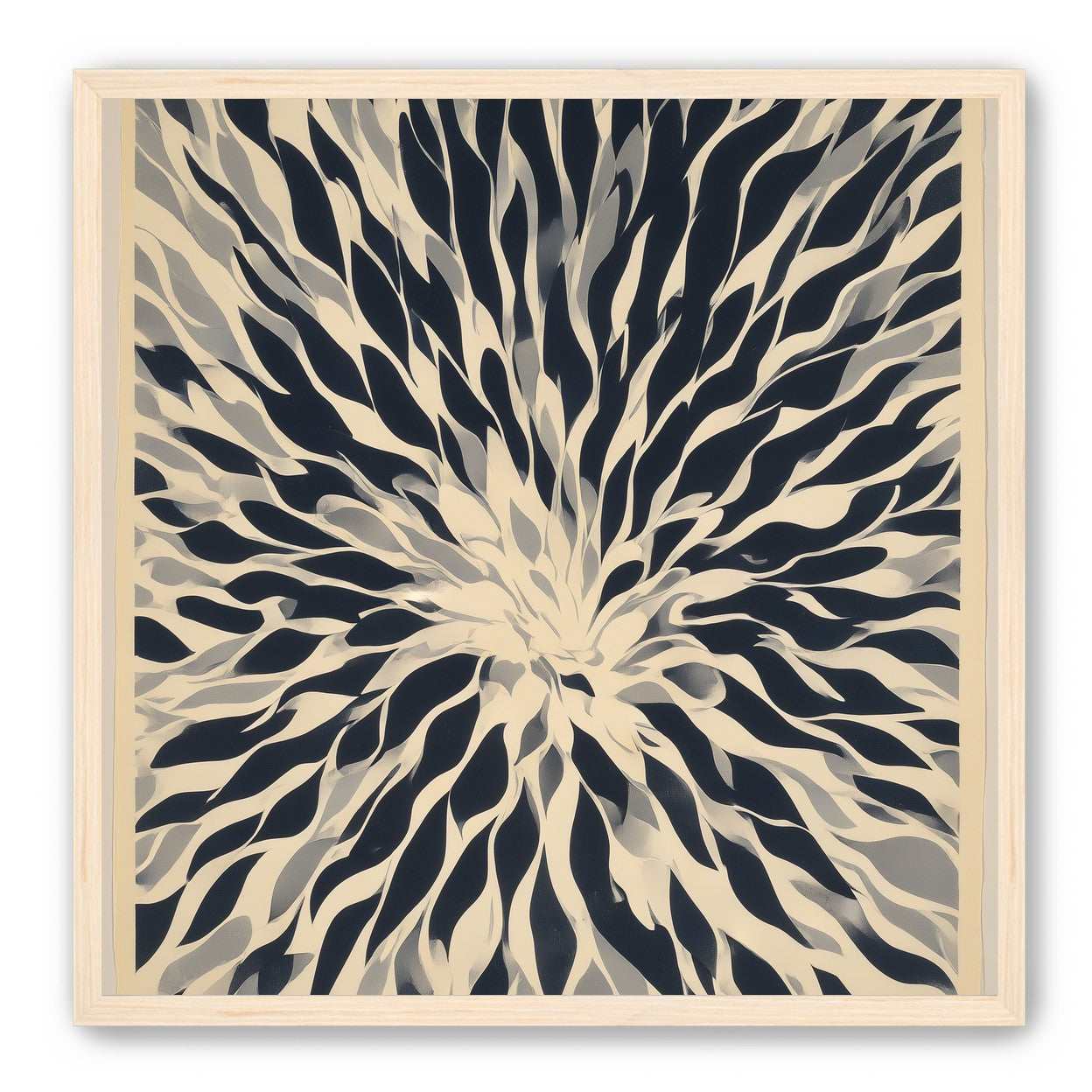 Dark forms around a white center