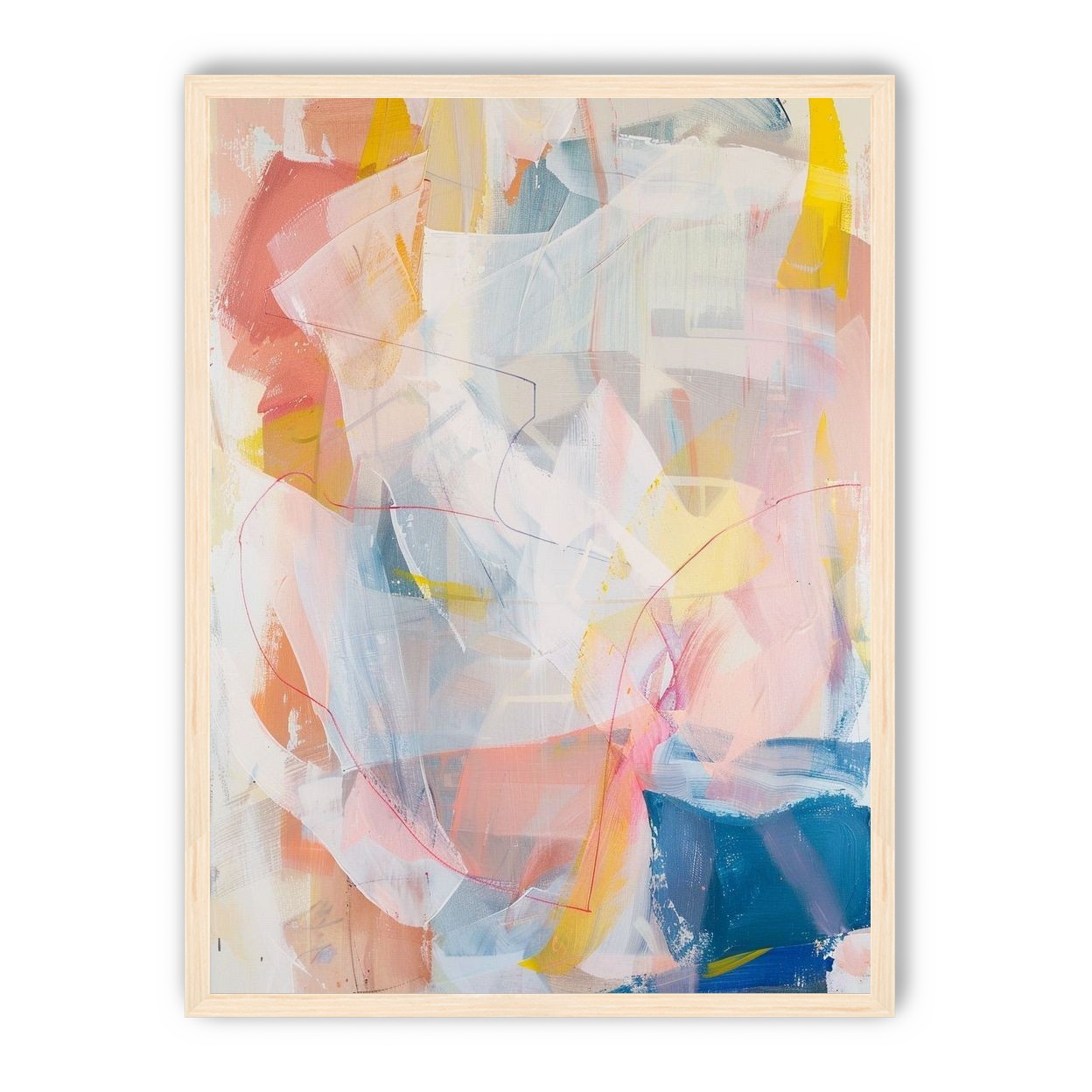 Non-Representational: Pale layers with a red loop
