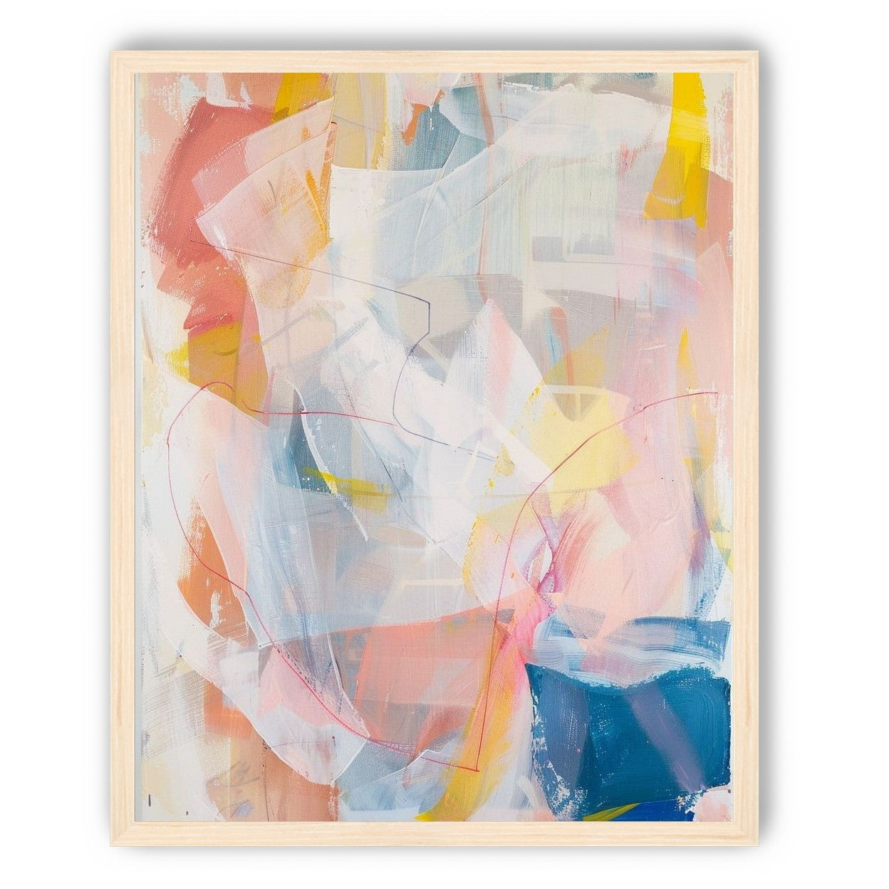 Non-Representational: Pale layers with a red loop