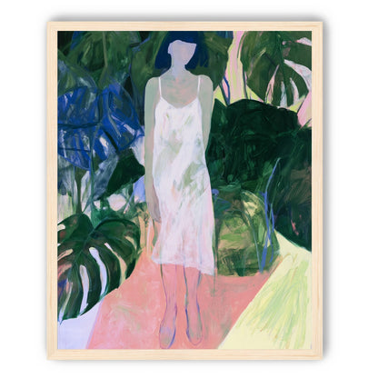 White slip in green shade