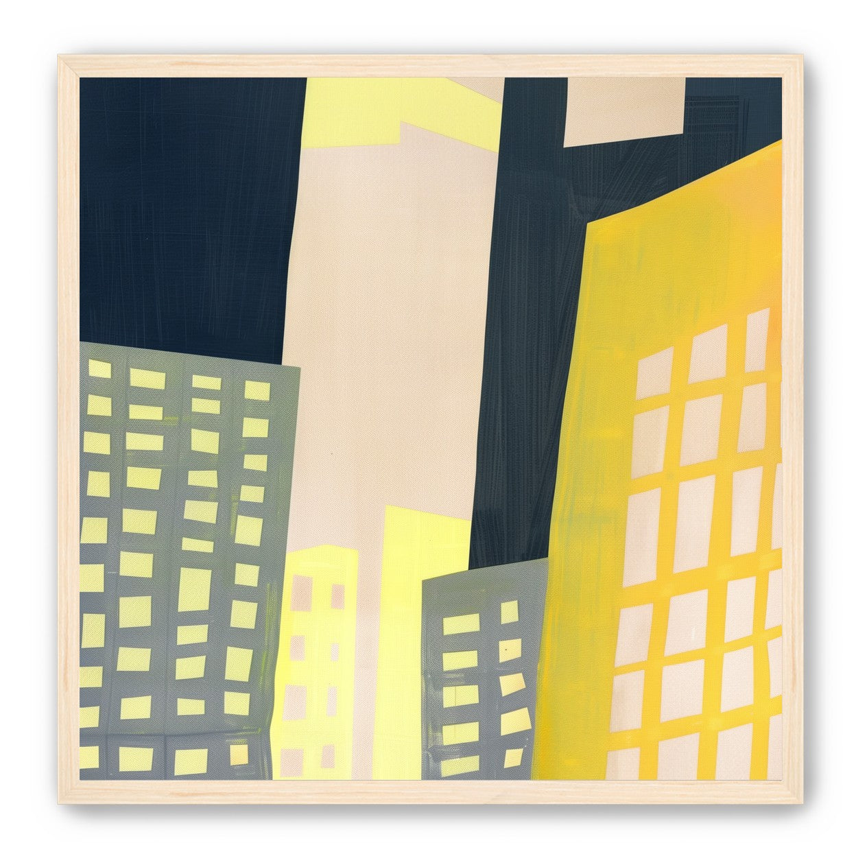 Windows lit in the towers
