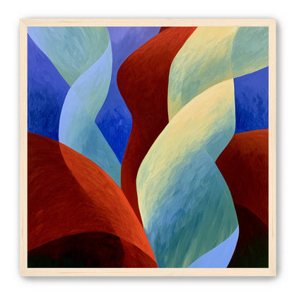 Red slips through cool blues