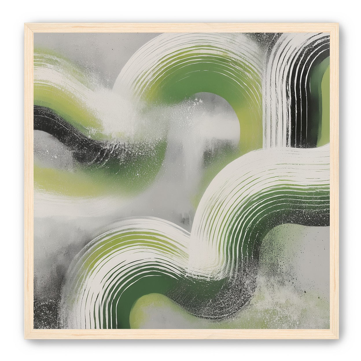White arcs in green haze