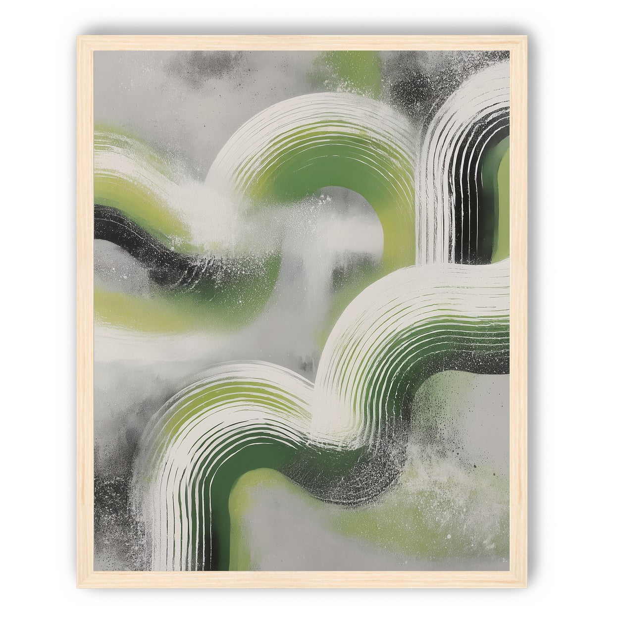 White arcs in green haze