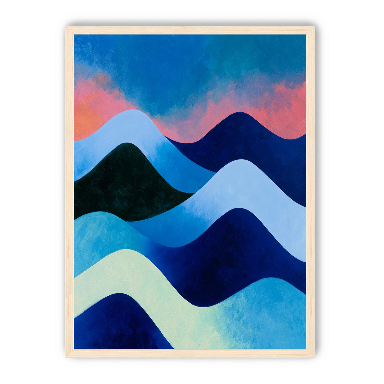 Layered blue hills at dusk
