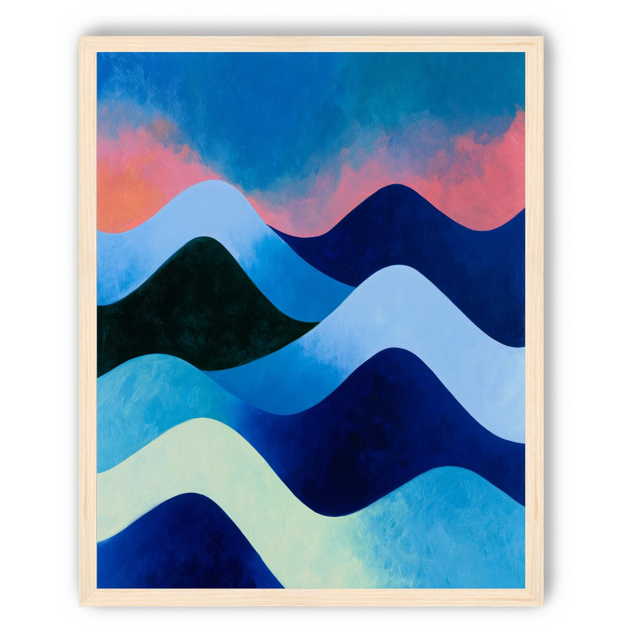 Layered blue hills at dusk