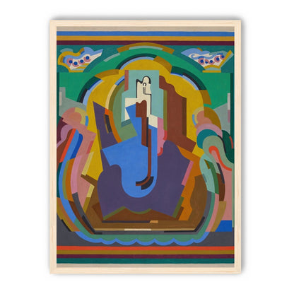 A figure under painted arches