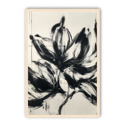 Black petals on pale grid