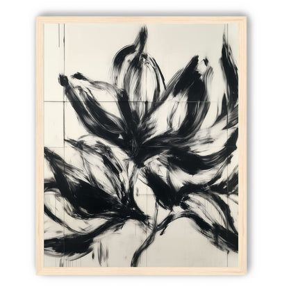 Black petals on pale grid