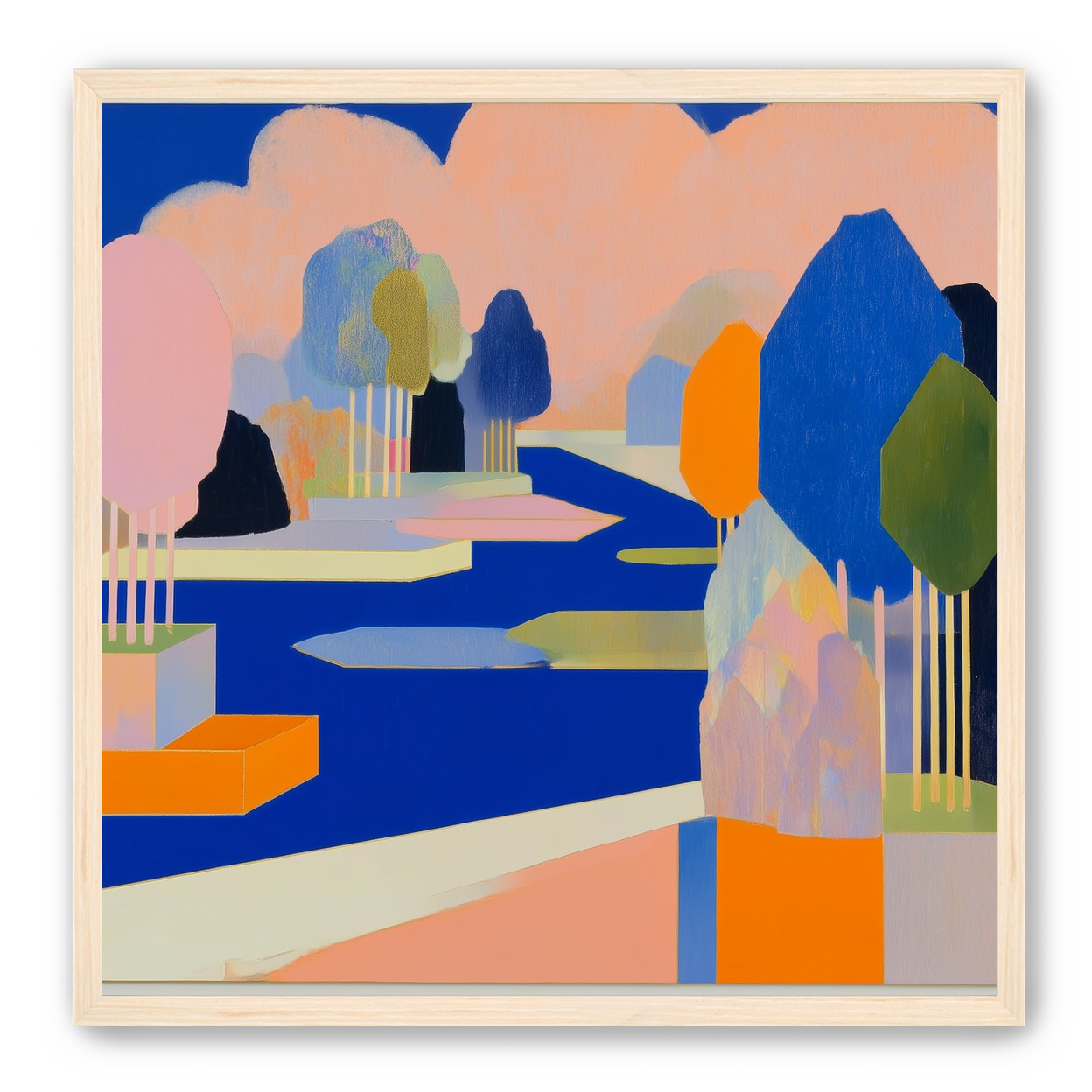 Trees among the blue bends