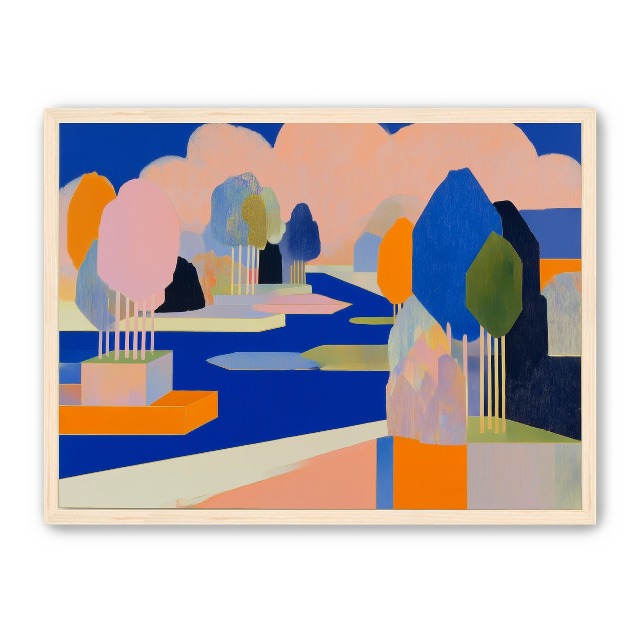 Trees among the blue bends