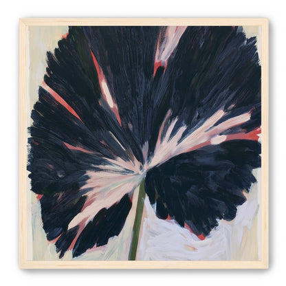 Dark petals across pale ground