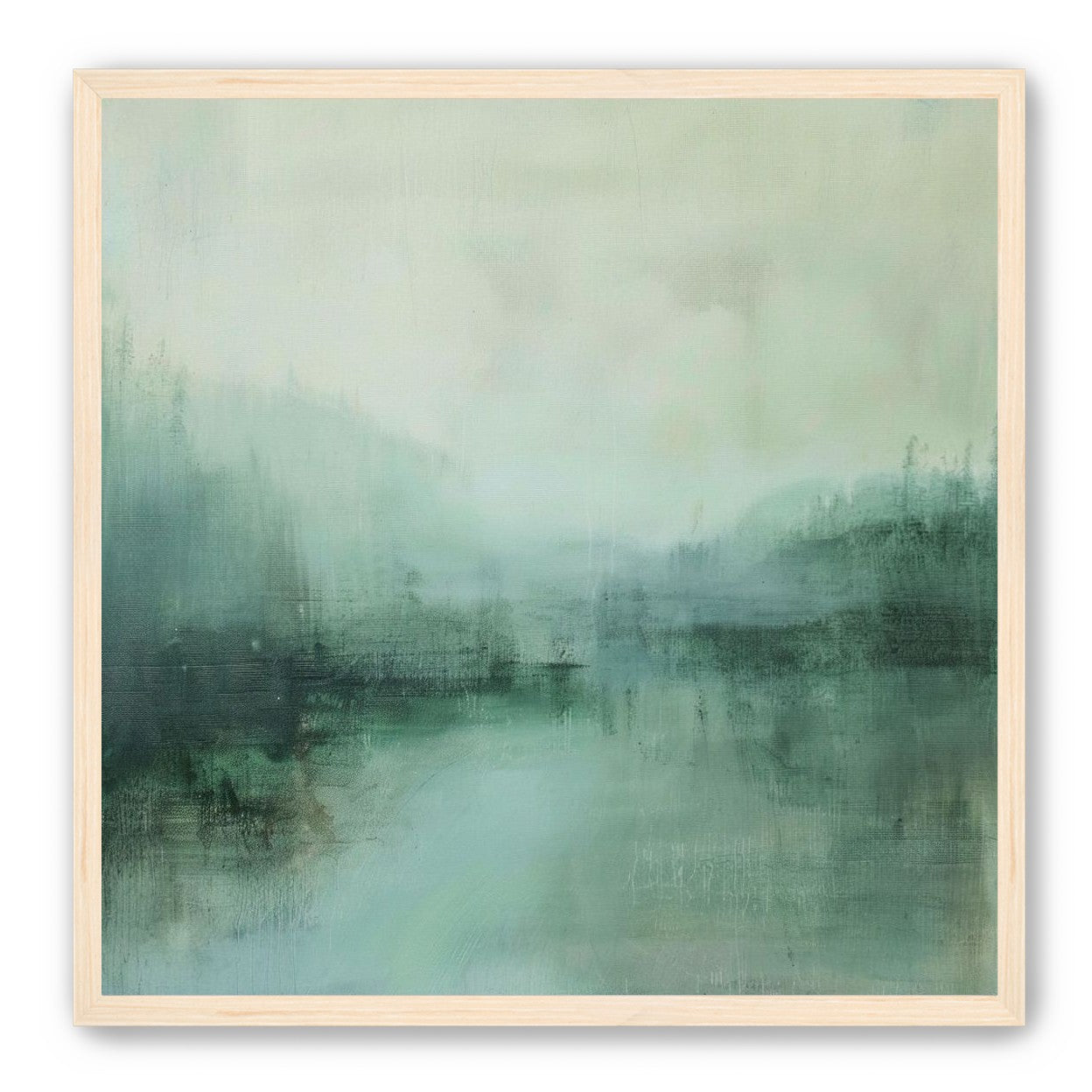 Misty harbor with boats
