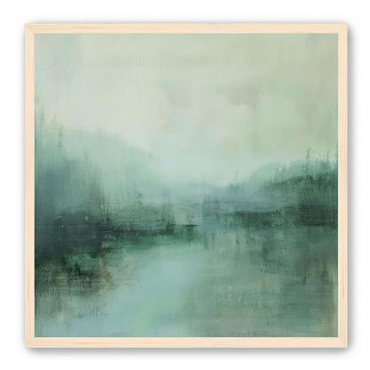 Misty harbor with boats