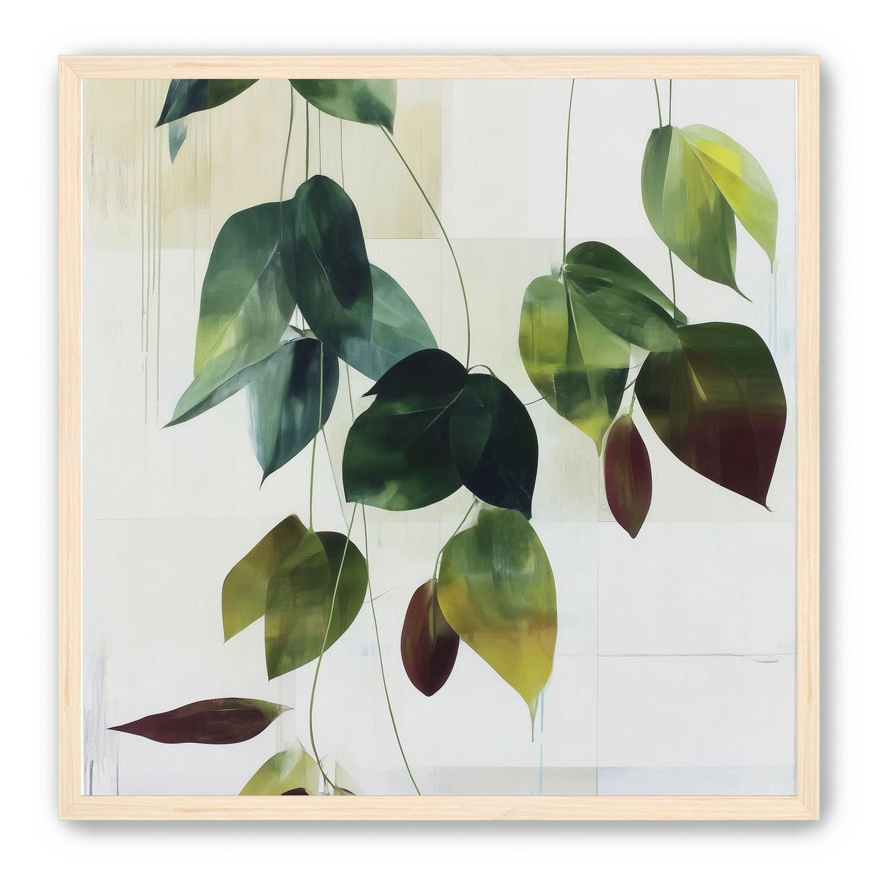 Leaves suspended in quiet air