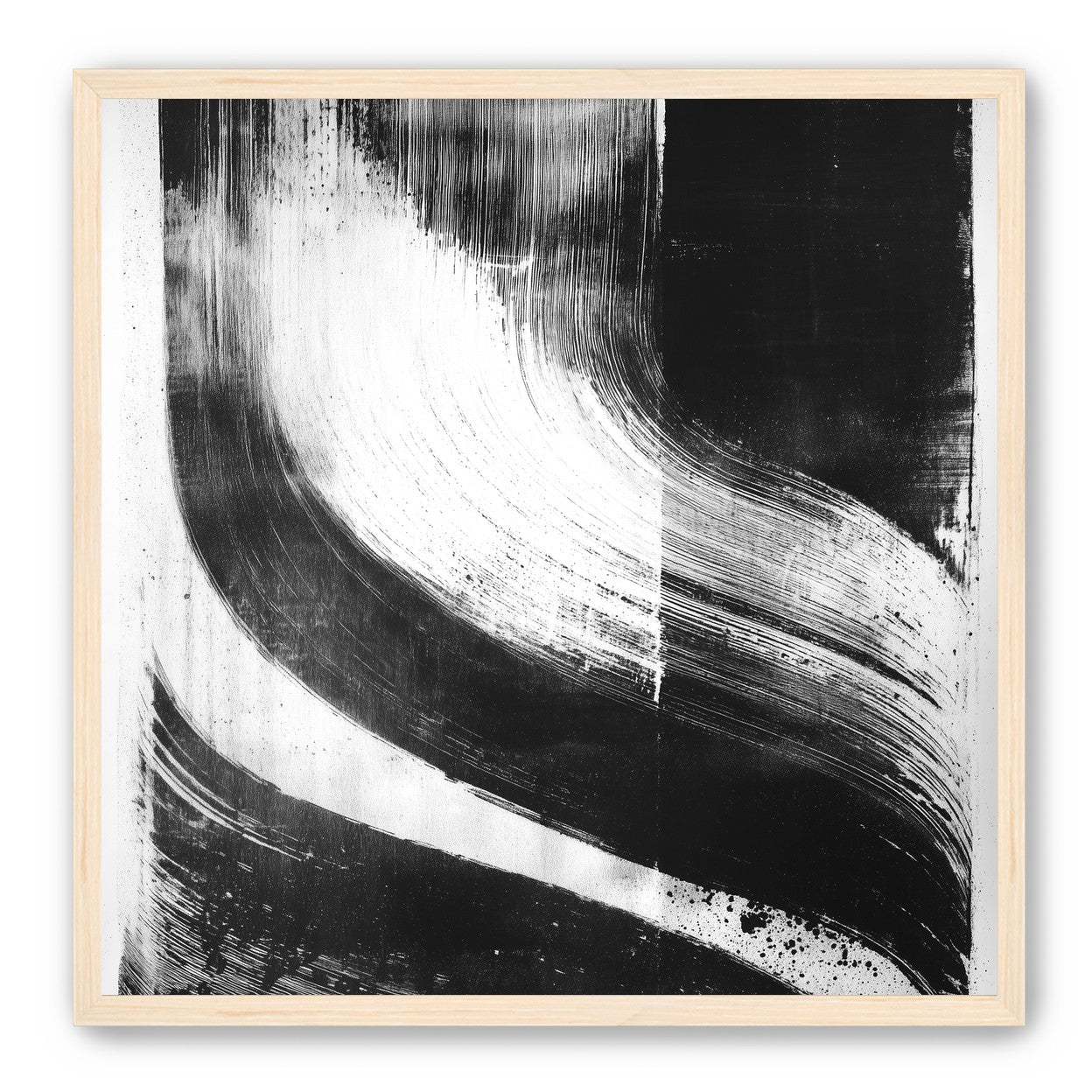 Scraped arcs in black ink