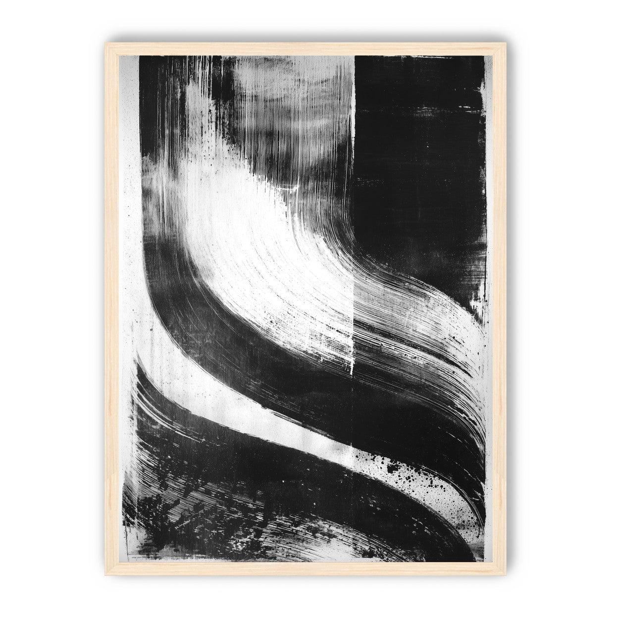 Scraped arcs in black ink