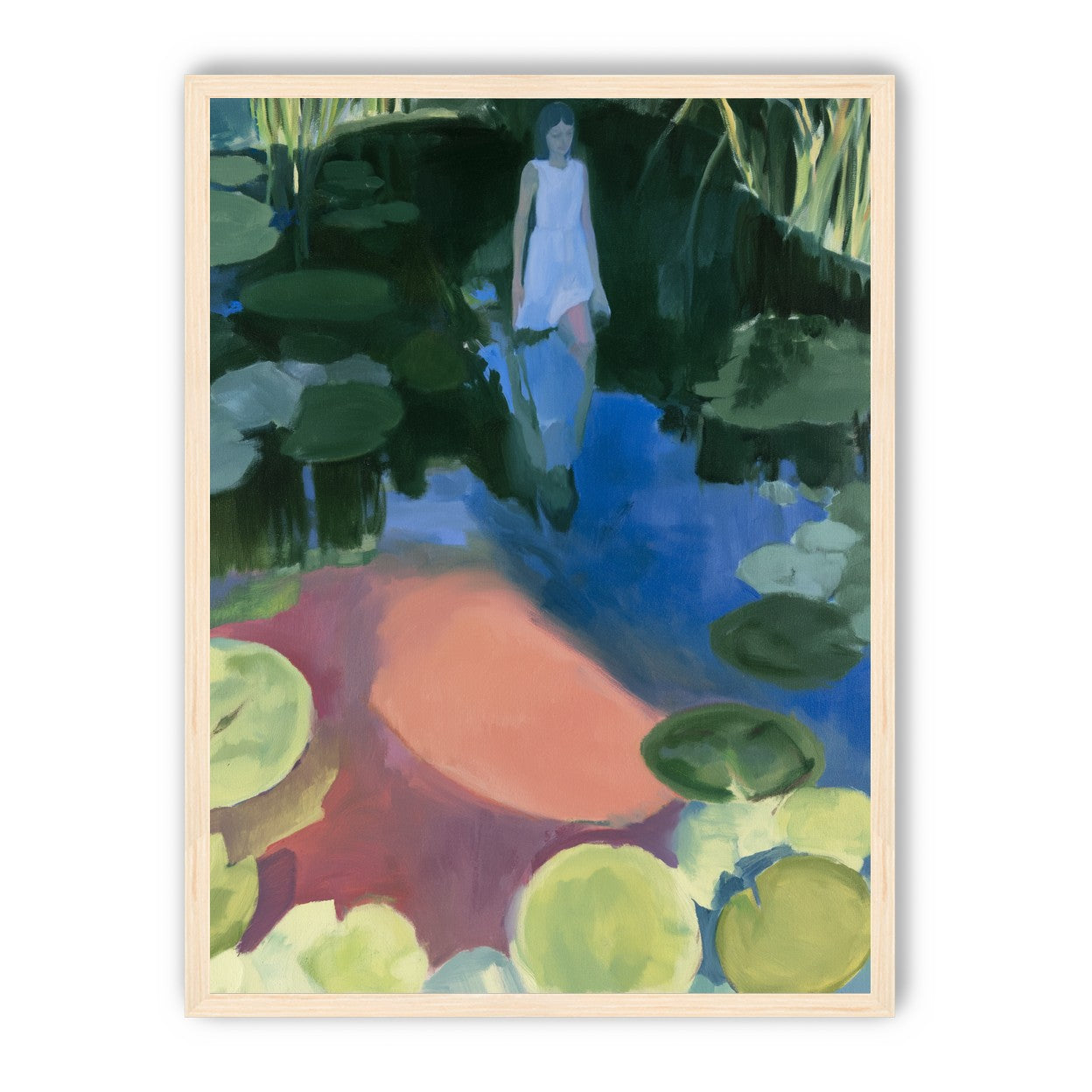 Woman in the lily pond