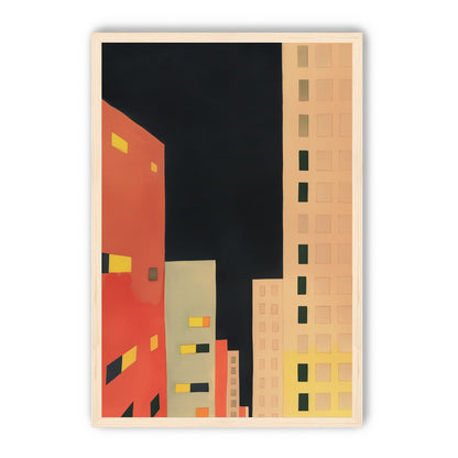 Lit windows in black sky