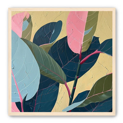Leaves on cracked plaster