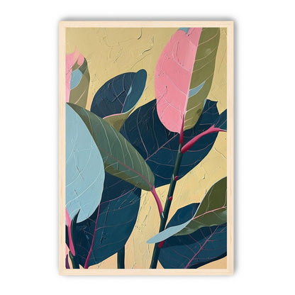 Leaves on cracked plaster