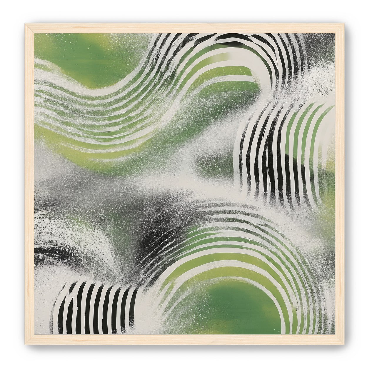 Sprayed green under stripes