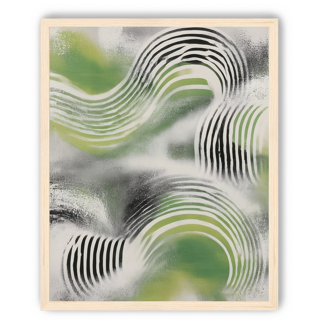 Sprayed green under stripes
