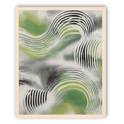 Sprayed green under stripes
