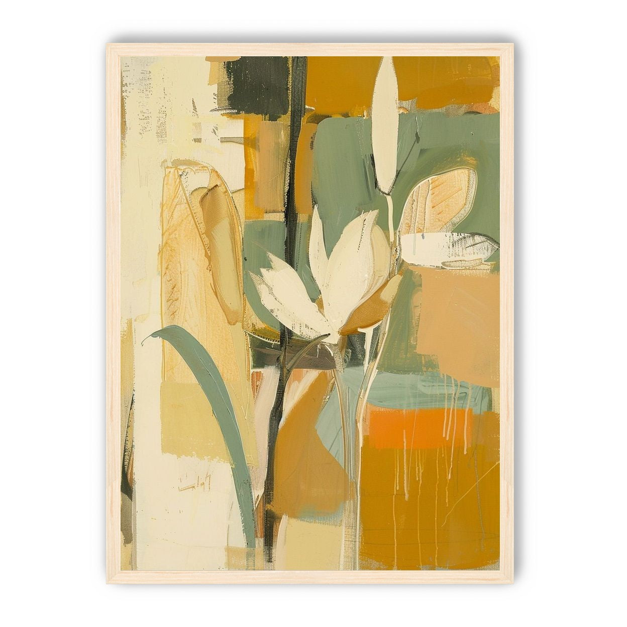 White flower in drifting ochre