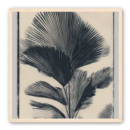 Palm fronds in black ink