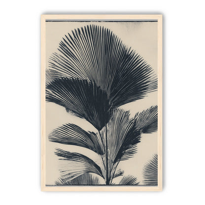 Palm fronds in black ink
