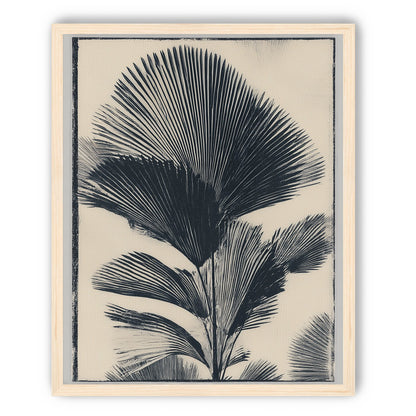Palm fronds in black ink