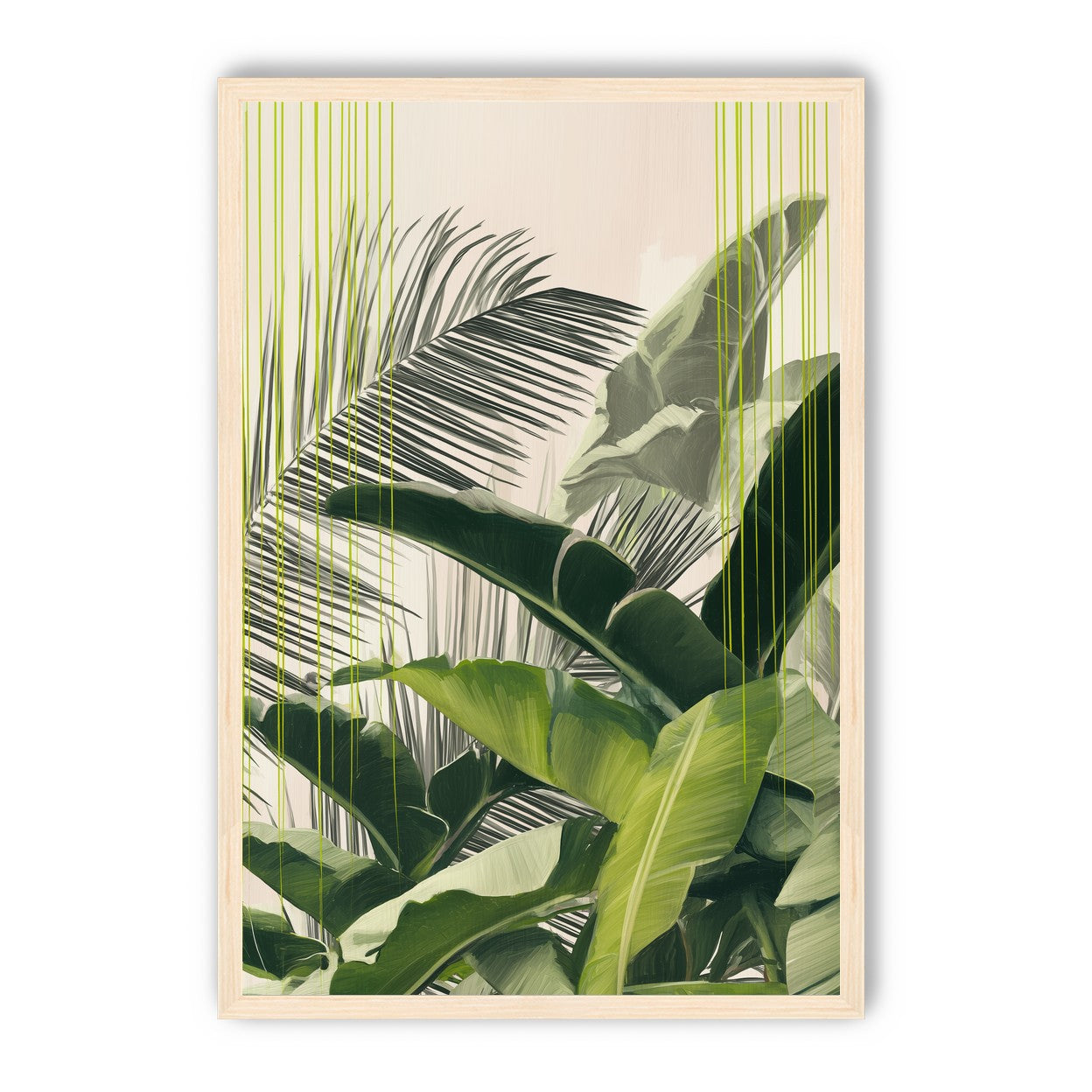 Green drips over palms