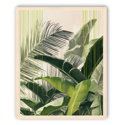 Green drips over palms