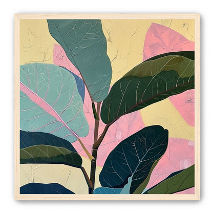 Leaves leaning into pink light