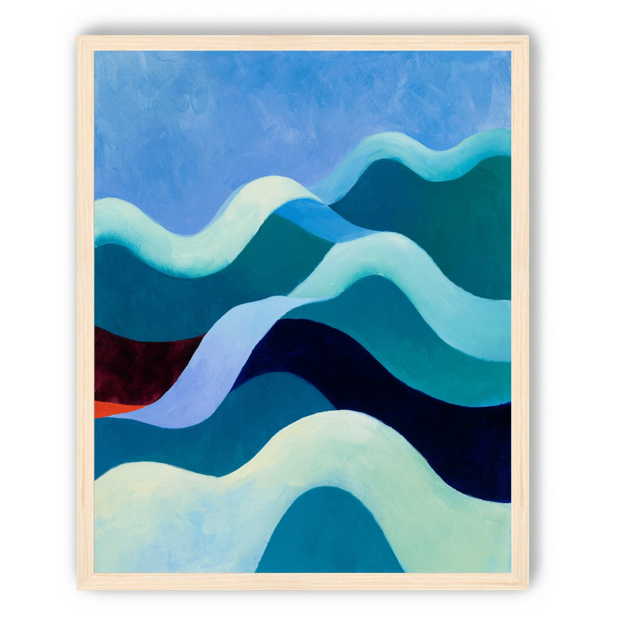 Pale bands across deep blue