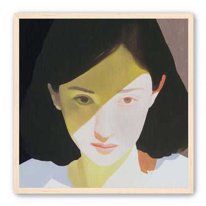 Yellow light across her face