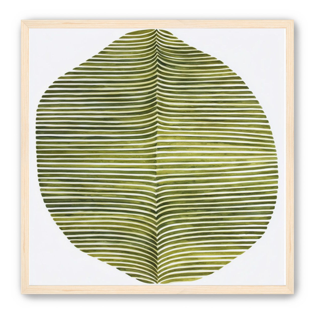 Dark green stripes crease inward